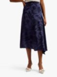 Ted Baker Trebbia Asymmetric Jacquard Midi Skirt, Navy