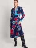 Monsoon Esme Floral Shirt Dress, Navy/Multi