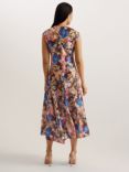Ted Baker Slanno Floral Print Asymmetric Hem Midi Dress, Multi