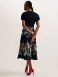 Ted Baker Maulina Floral Skirt Midi Dress, Black/Multi