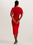 Ted Baker Raelea Rib Engineered Bodycon Midi Dress, Red