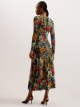 Ted Baker Alexann Abstract Print Jersey Midi Dress, Black/Multi