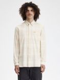 Fred Perry Tartan Twill Long Sleeve Shirt, Ecru