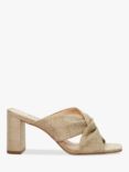 Dune Maizing Fabric Block Heel Mules, Natural