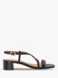 Dune Jaskell Leather Block Heel Sandals, Black-leather