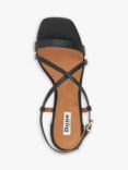 Dune Jaskell Leather Block Heel Sandals, Black-leather