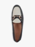 Dune Gemstone Detail Leather Loafers, Black-leather