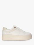 Dune Emmelie Leather Sporty Flatform Trainers, White