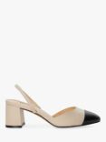 Dune Careful Leath Toecap Slingback Court Shoes, Cream