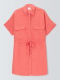 John Lewis Linen Blend Beach Shirt Dress, Pink