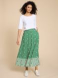 White Stuff Jada Ecovero Maxi Skirt, Green/Multi