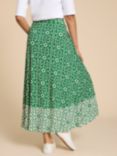 White Stuff Jada Ecovero Maxi Skirt, Green/Multi