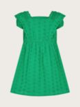 Monsoon Kids' Broderie Anglaise Frill Dress, Green