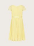 Monsoon Kids' Katy Pleated Dress, Lemon