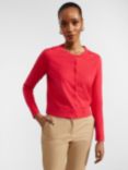 Hobbs Michelle Cotton Blend Cardigan, Rouge Pink