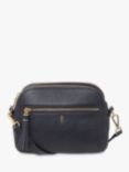 Hobbs Carlton Leather Cross Body Bag, Navy