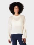 Sweaty Betty Hera Open Back Wool Blend Jumper, Lily White