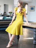 HotSquash Frill Sleeve A-Line Dress, Lime