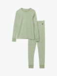 Polarn O. Pyret Adult Organic Cotton Stripe Pyjamas, Green