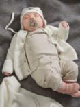 Polarn O. Pyret Baby Organic Cotton Textured Cardigan, White, White