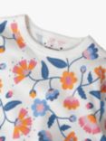 Polarn O. Pyret Kids' Organic Cotton Floral Print Pyjamas, White
