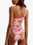 Ted Baker Zayley One Shoulder Bow Swimsuit, Pink/Multi