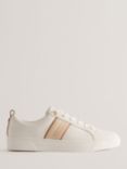 Ted Baker Baily Webbing Logo Trainers, White/Tan