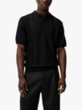 J.Lindeberg Ryce Texture Blocking Polo Shirt, Black