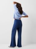 French Connection Scarlette Flared Textured Trousers, Midnight Blue