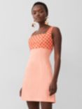 French Connection Darcy Embellished Crepe Mini Dress, Coral