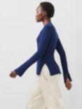 French Connection Minar Pleated Jumper, Midnight Blue
