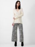 French Connection Leonora V-Neck Cardigan, Classic Cream