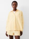 French Connection Stripe Relaxed Shirt, Banana/Linen White