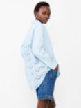 French Connection Appelona Broderie Anglaise Back Shirt, Cashmere Blue