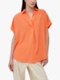 French Connection Short Sleeve Light Crepe Blouse, Coral