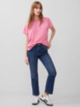 French Connection Light Crepe Crew Neck Top, Aurora Pink
