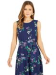 Yumi Floral Skater Midi Dress, Navy/Multi