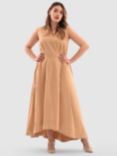 Closet London Curve High Low Maxi Dress, Camel