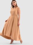 Closet London Curve High Low Maxi Dress, Camel