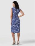 Closet London Floral Print Wrap Tie Waist Dress, Navy