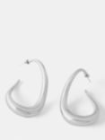 Mint Velvet Statement Irregular Hoop Earrings, Silver