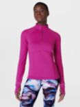 Sweaty Betty Pro Run Half Zip Base Layer Top, Magenta Fusion Purple