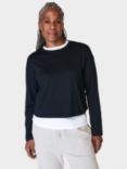 Sweaty Betty Essential Organic Cotton Blend Crop Long Sleeve T-Shirt, Black