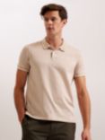 Ted Baker Helta Striped Polo Shirt, Natural Taupe
