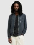 AllSaints Kairo Suede Bomber Jacket, Celestial Blue