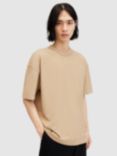 AllSaints Isac Short Sleeve Crew T-Shirt, Toffee Taupe