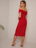 Chi Chi London Bardot Bodycon Dress, Red