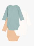 Petit Bateau Baby Logo Long Sleeve Wrapover Bodysuits, Pack of 3, Multi