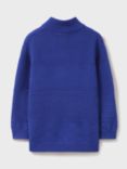 Crew Clothing Kids' Jacquard Half Zip Jumper, Navy Blue