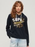 Superdry Reworked Classics Graphic Hoodie, Blue Navy Marl